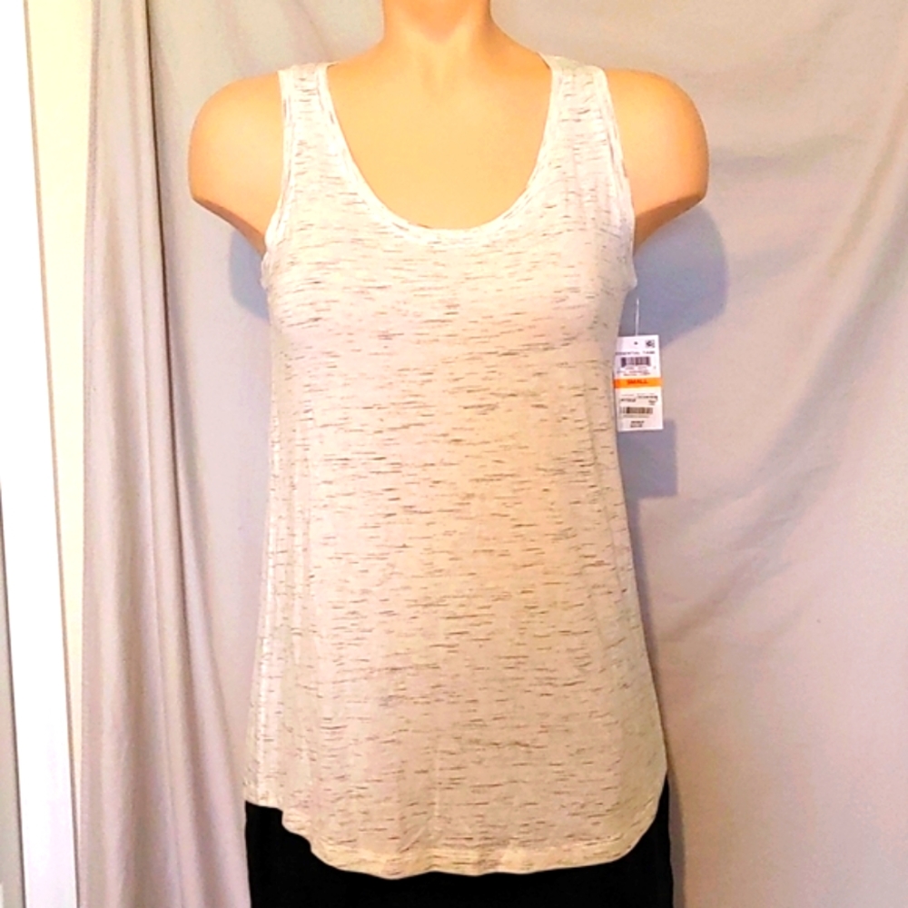 Maison Jules white heathered tank top, NEW